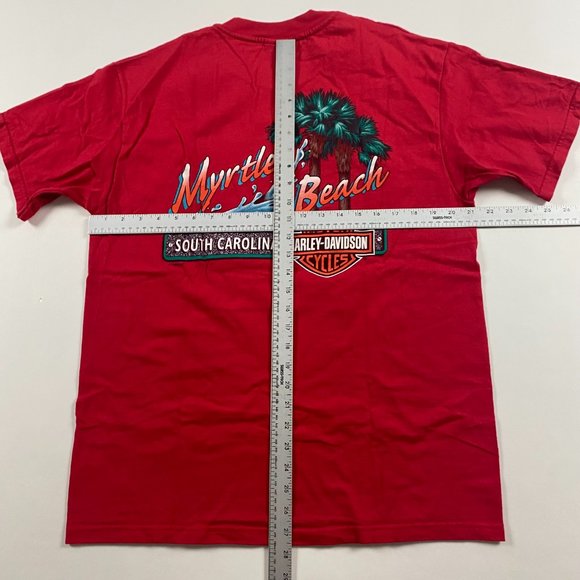 Vintage 90s Harley Davidson Bald Eagle T Shirt Mens Medium Myrtle Beach SC - Picture 8 of 10
